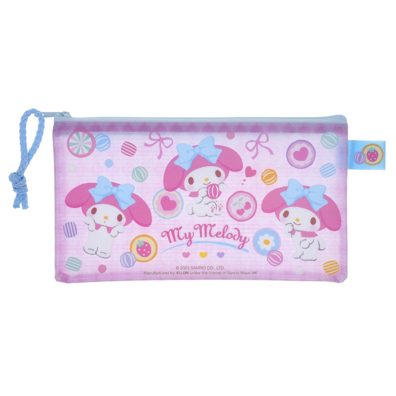 My Melody PVC 面網底閃紗料拉鍊快勞袋-中  9-5476-50