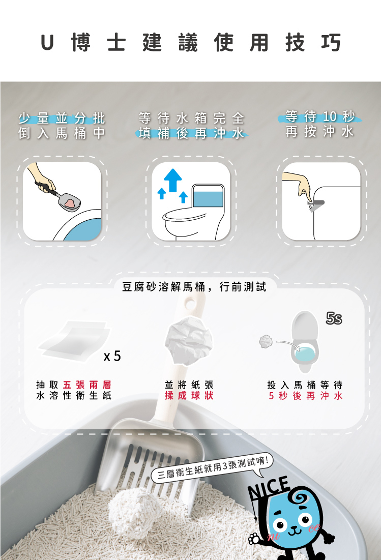 豆腐貓砂建議使用方式-Nice U