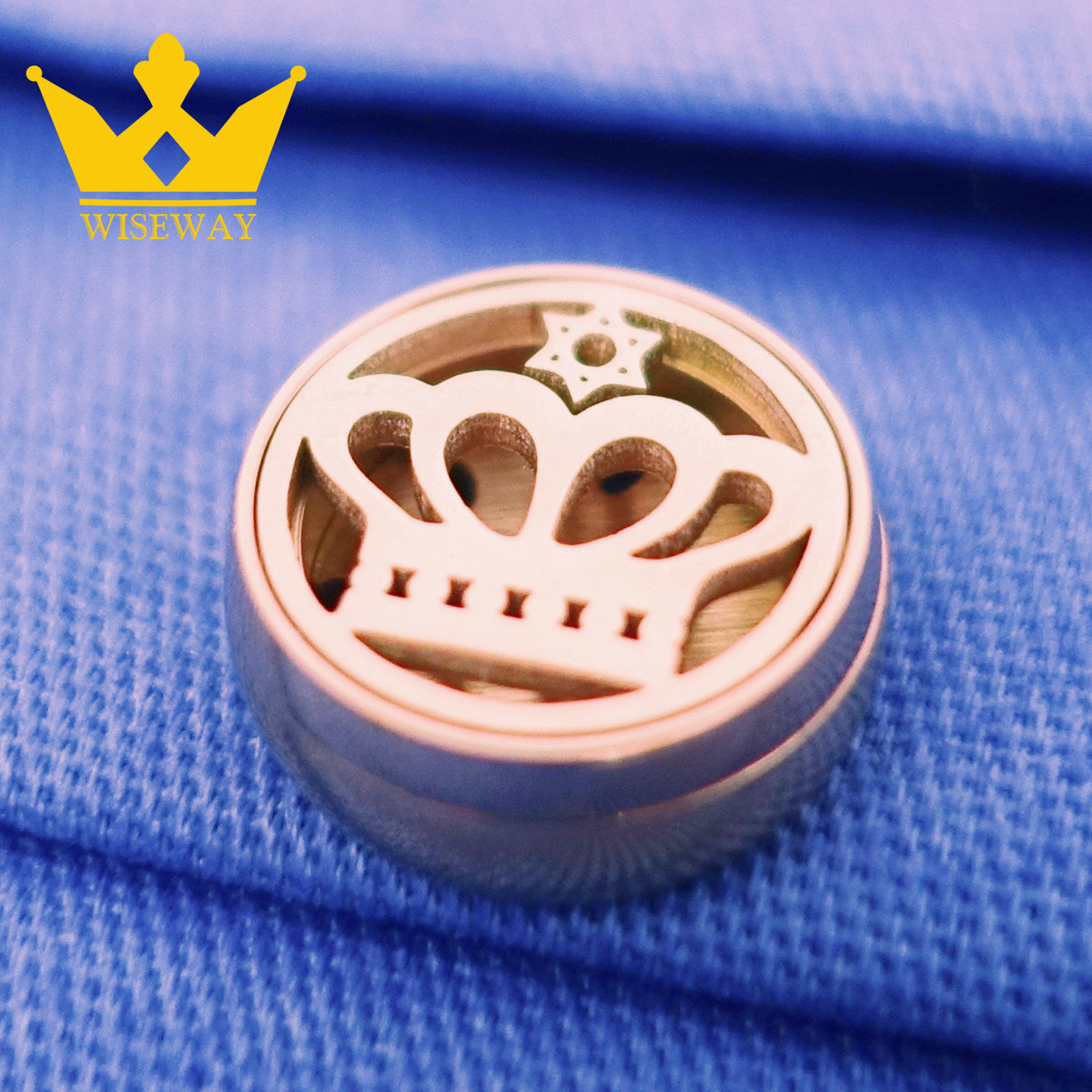 12mm口罩香薰扣 精油扣 香薰精油扣 口罩磁扣 口罩香薰夾 布口罩 空氣清新 去除異味 驅蚊 除臭 玫瑰金皇冠款 <附送10塊擴香棉片>