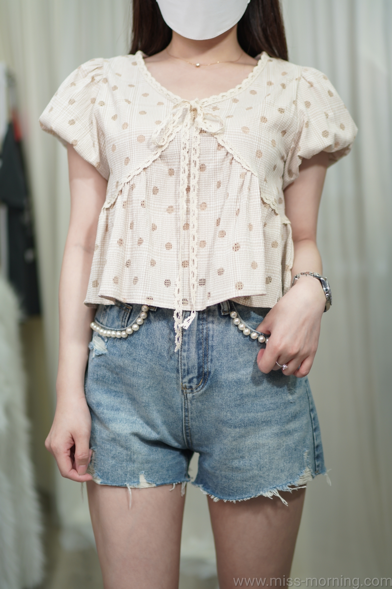 精緻波波點娃娃上衣(13247)