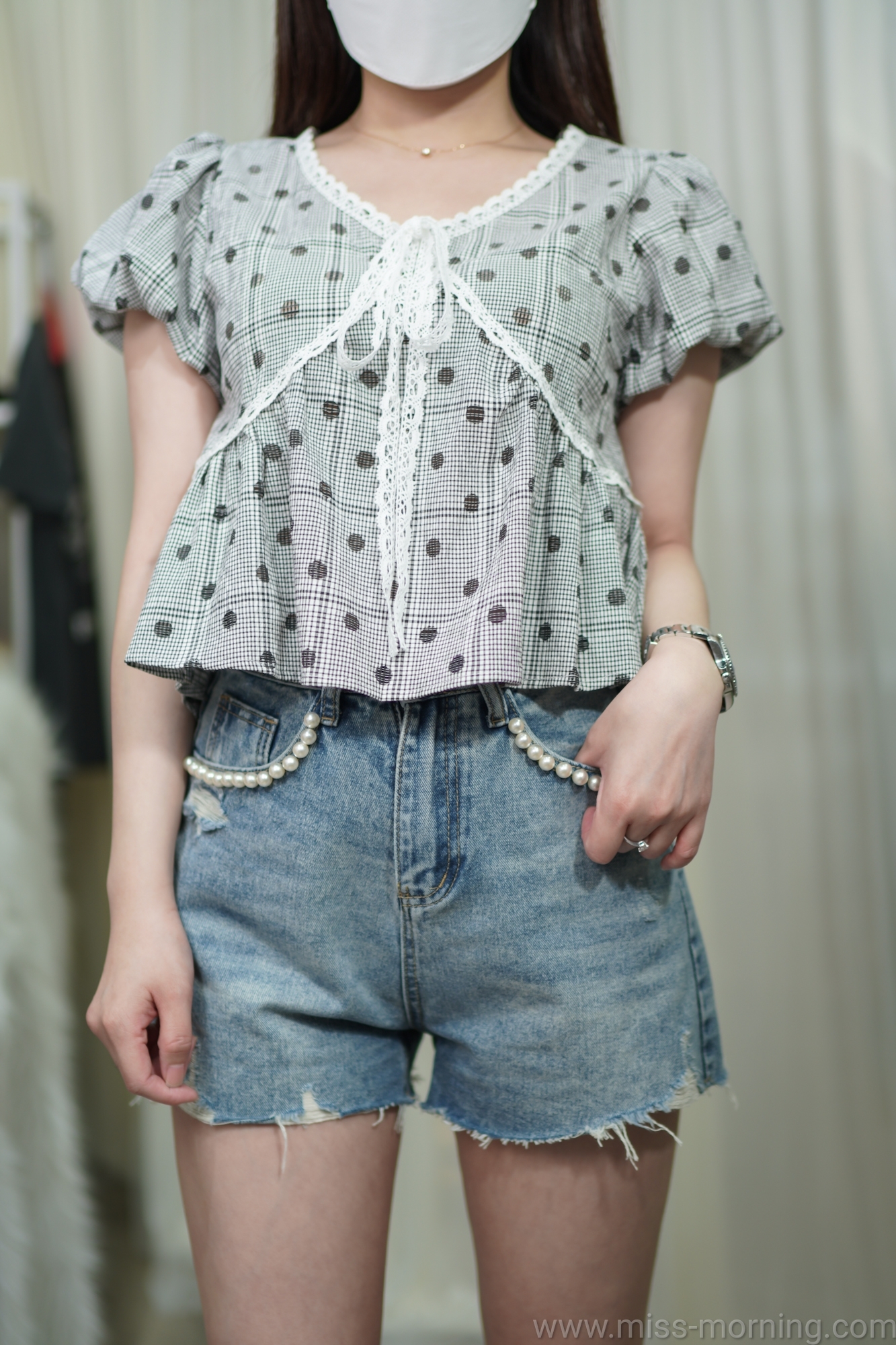 精緻波波點娃娃上衣(13247)