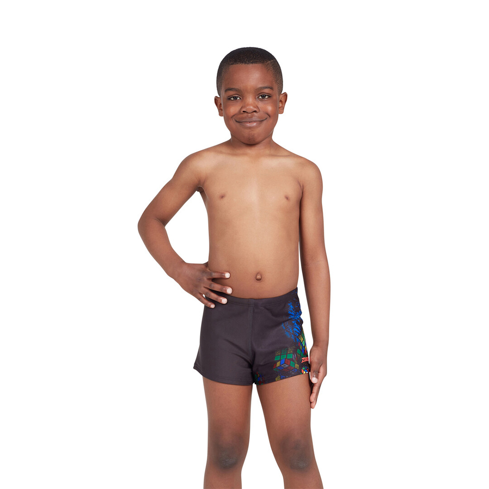 ZOGGS 男孩《魔方漣漪》運動四角泳褲