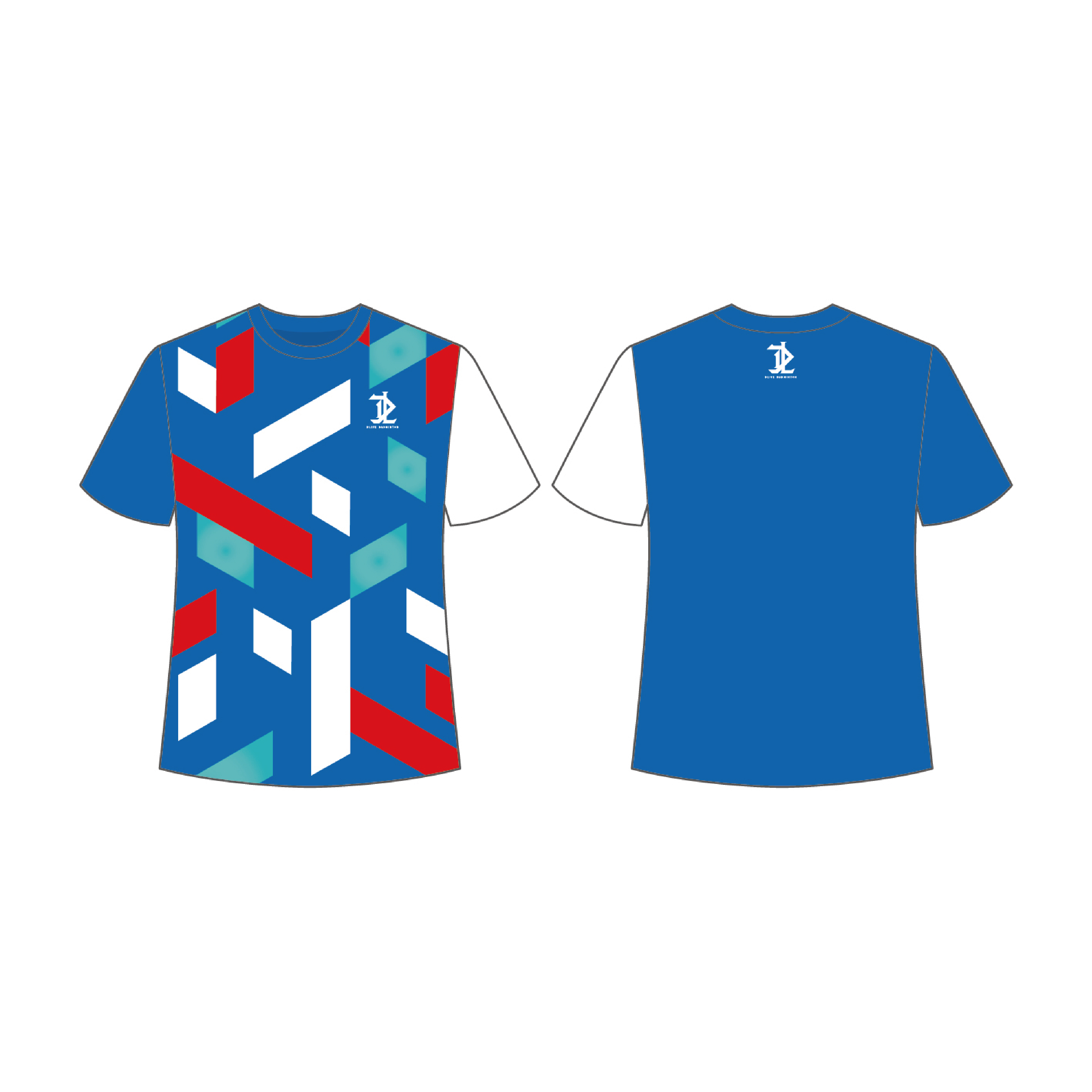 昇華圓領羽球服 - 方格