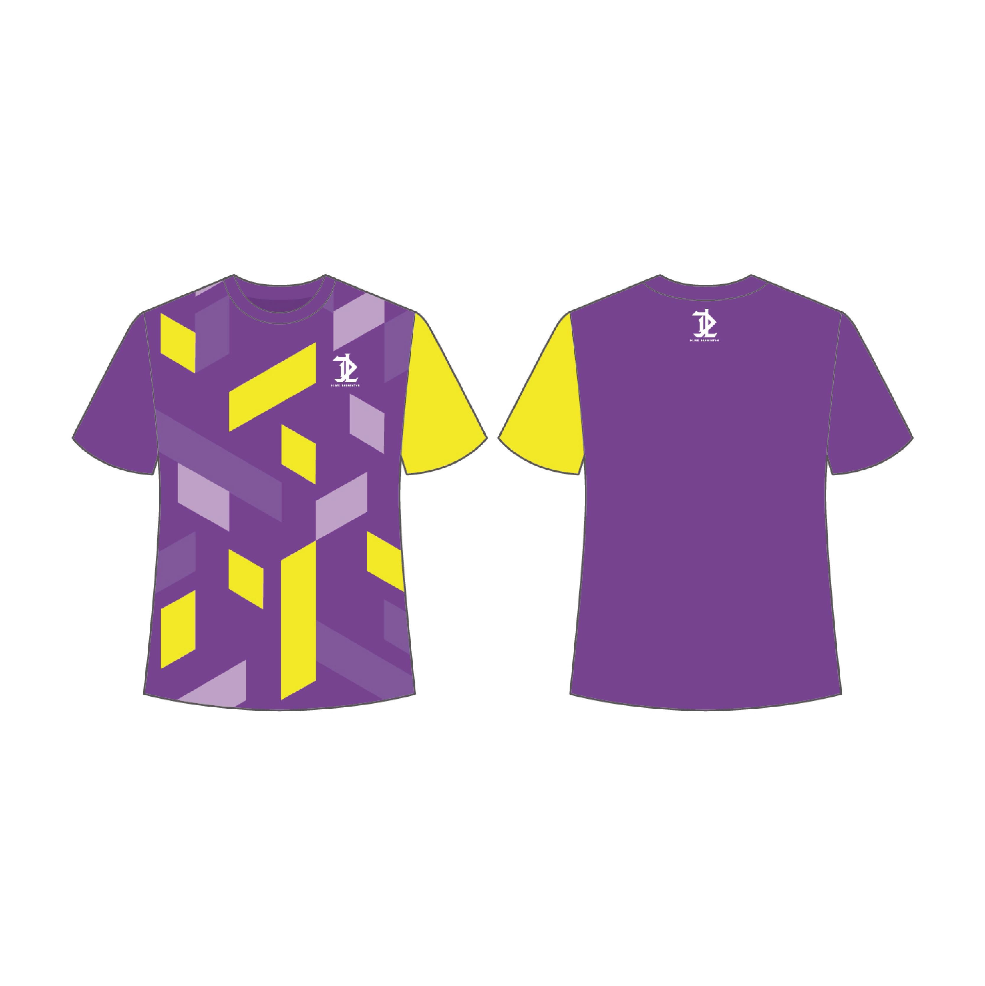 昇華圓領羽球服 - 方格