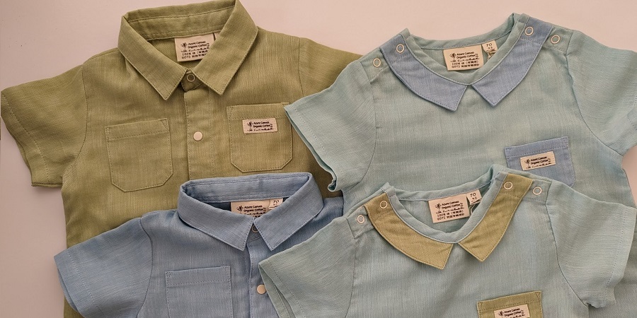 嬰幼兒柔紗連身 | 藍天畫布有機棉