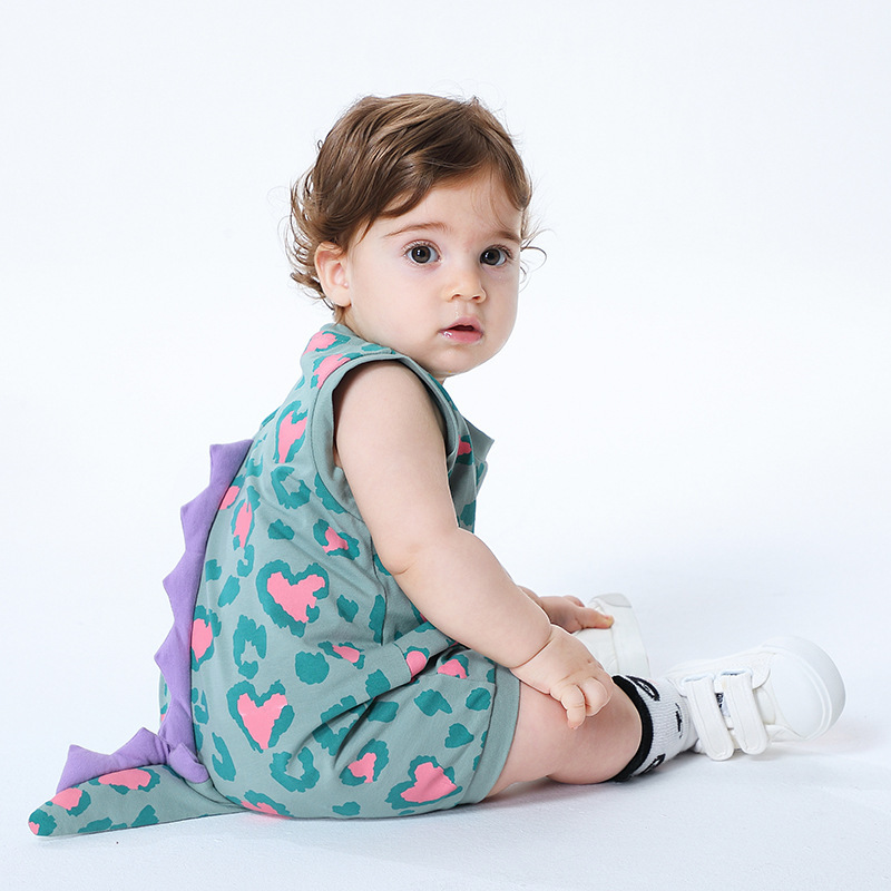 豹紋小恐龍連身衣