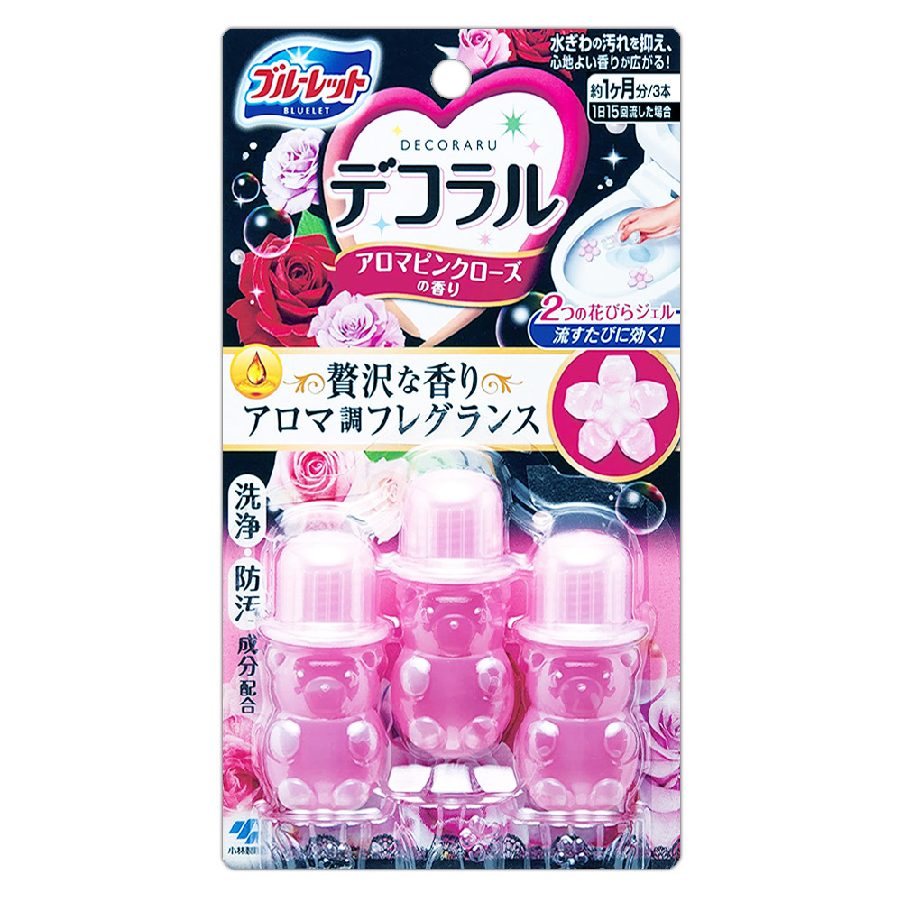 日本小林製藥馬桶清潔消臭凝膠 7.5g*3入(玫瑰花束/百合花束)