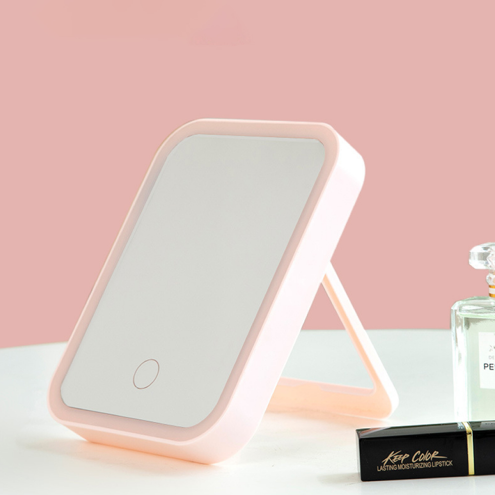 方形充電式LED化妝鏡