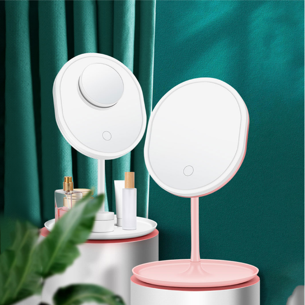 橢圓形充電式LED化妝鏡