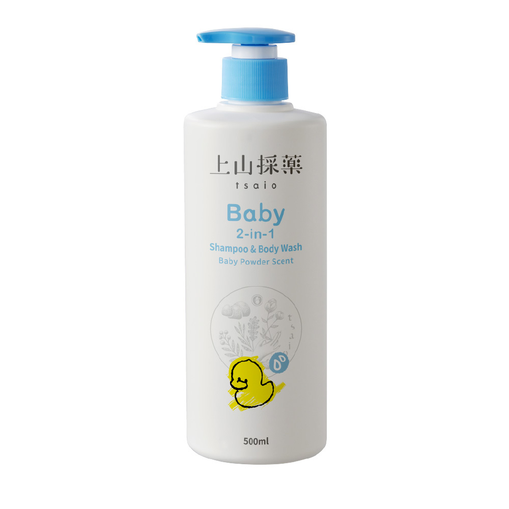 【tsaio上山採藥】寶貝洗髮沐浴二合一泡泡露 500ml（嬰兒粉香）