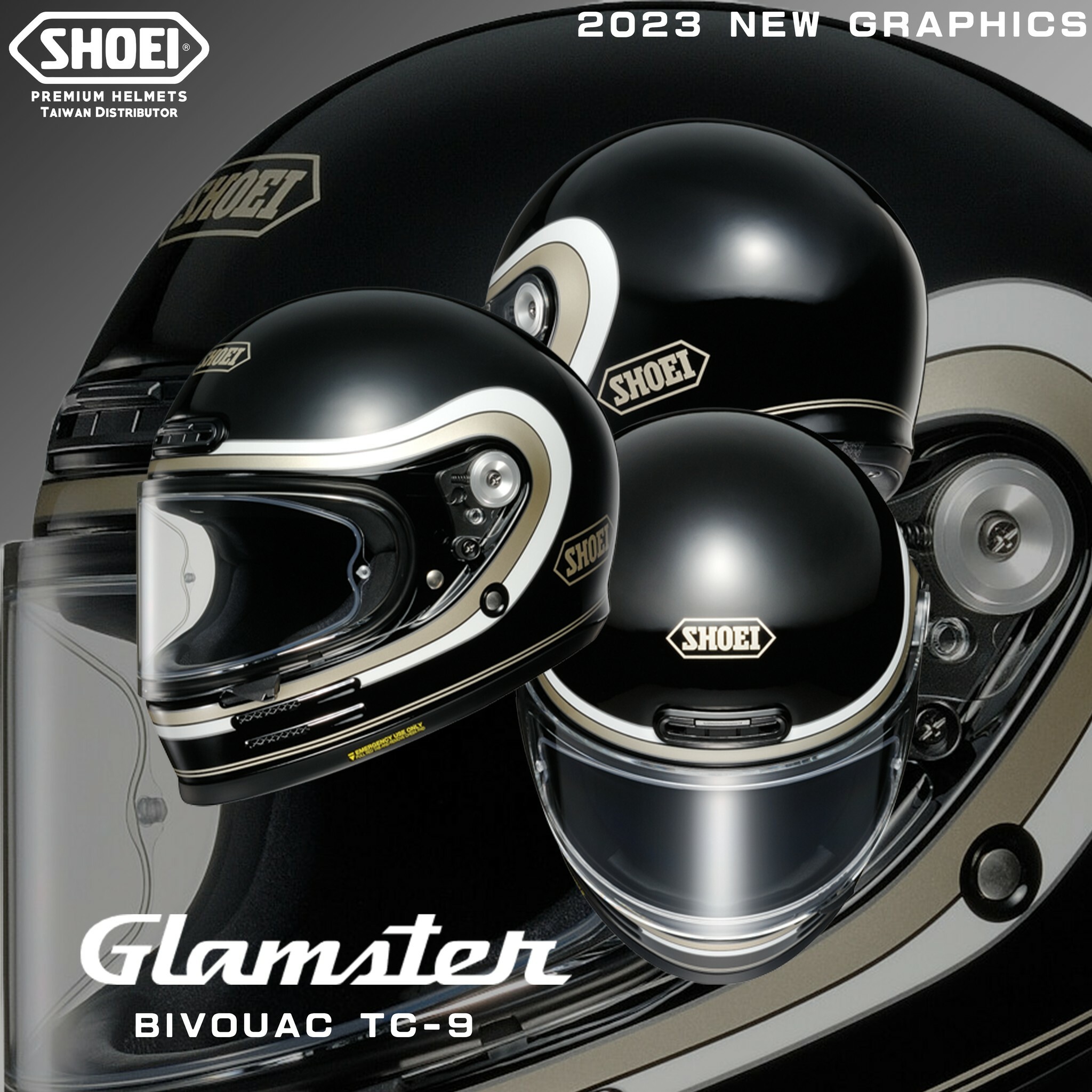 【美品】SHOEI Glamster BIVOUAC TC-9 Shoei Glamster 06 Bivouac TC-9 - Worldwide Shipping!