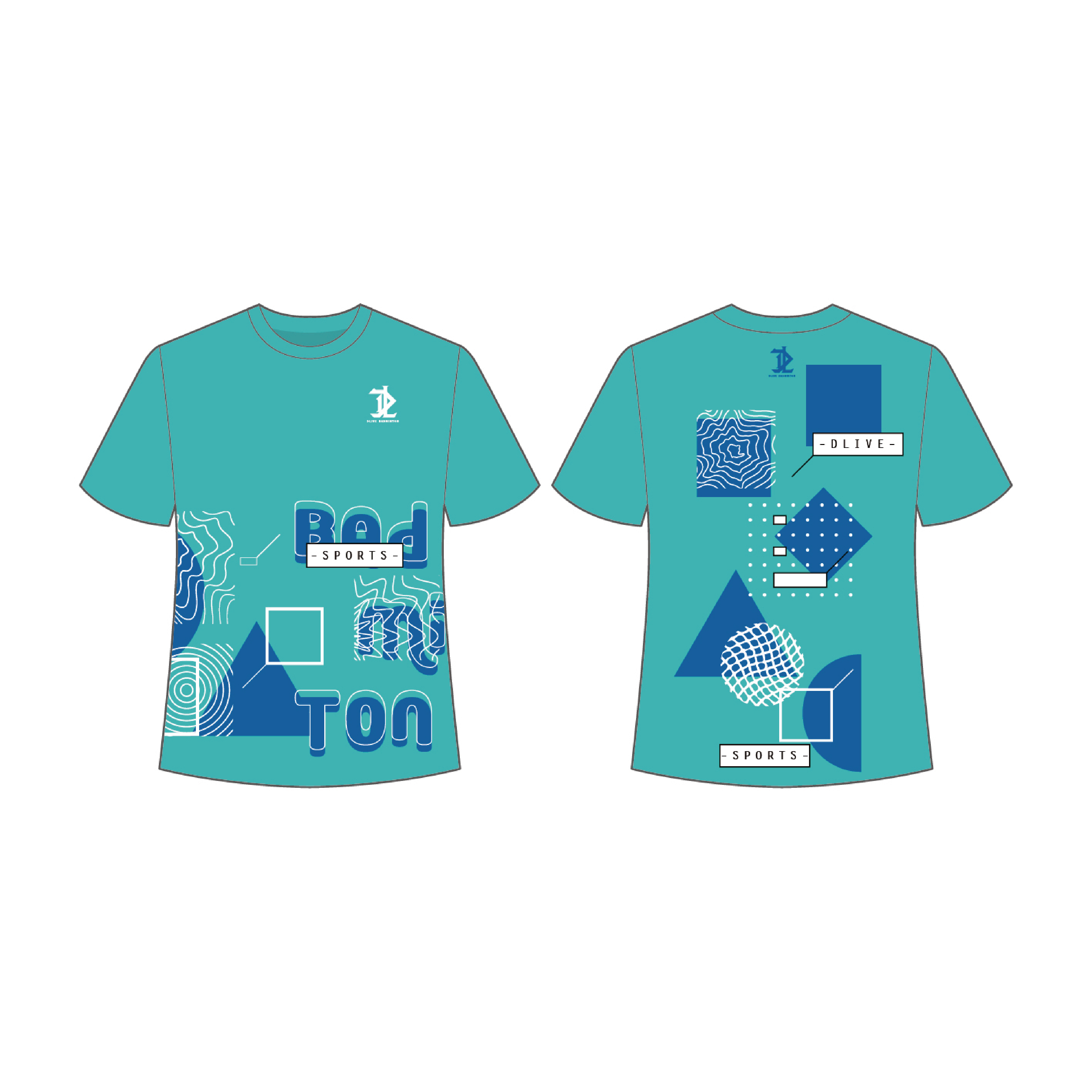 昇華圓領羽球服 - 積木方塊