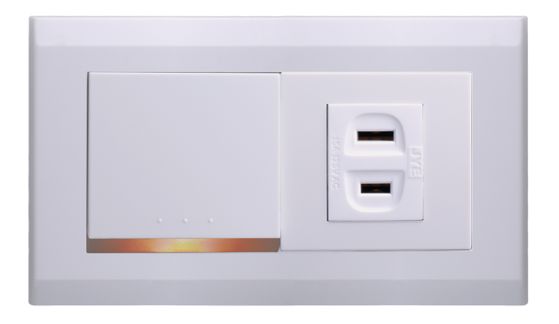 中一 月光基本款/一開關一插座蓋板組 JY-1001S(W)+JY-N5152(N4106-LI)