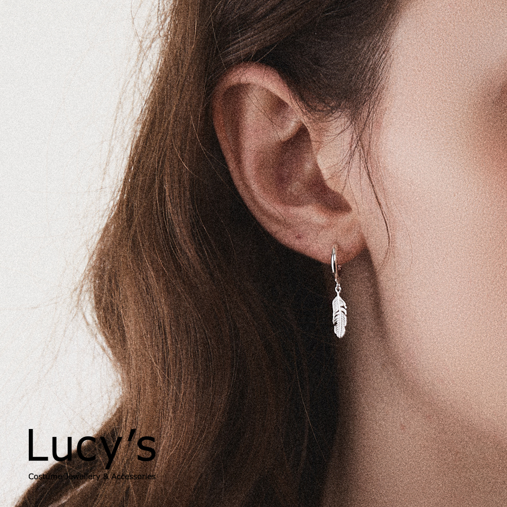 925純銀 純粹輕羽 易扣耳環 (107175)