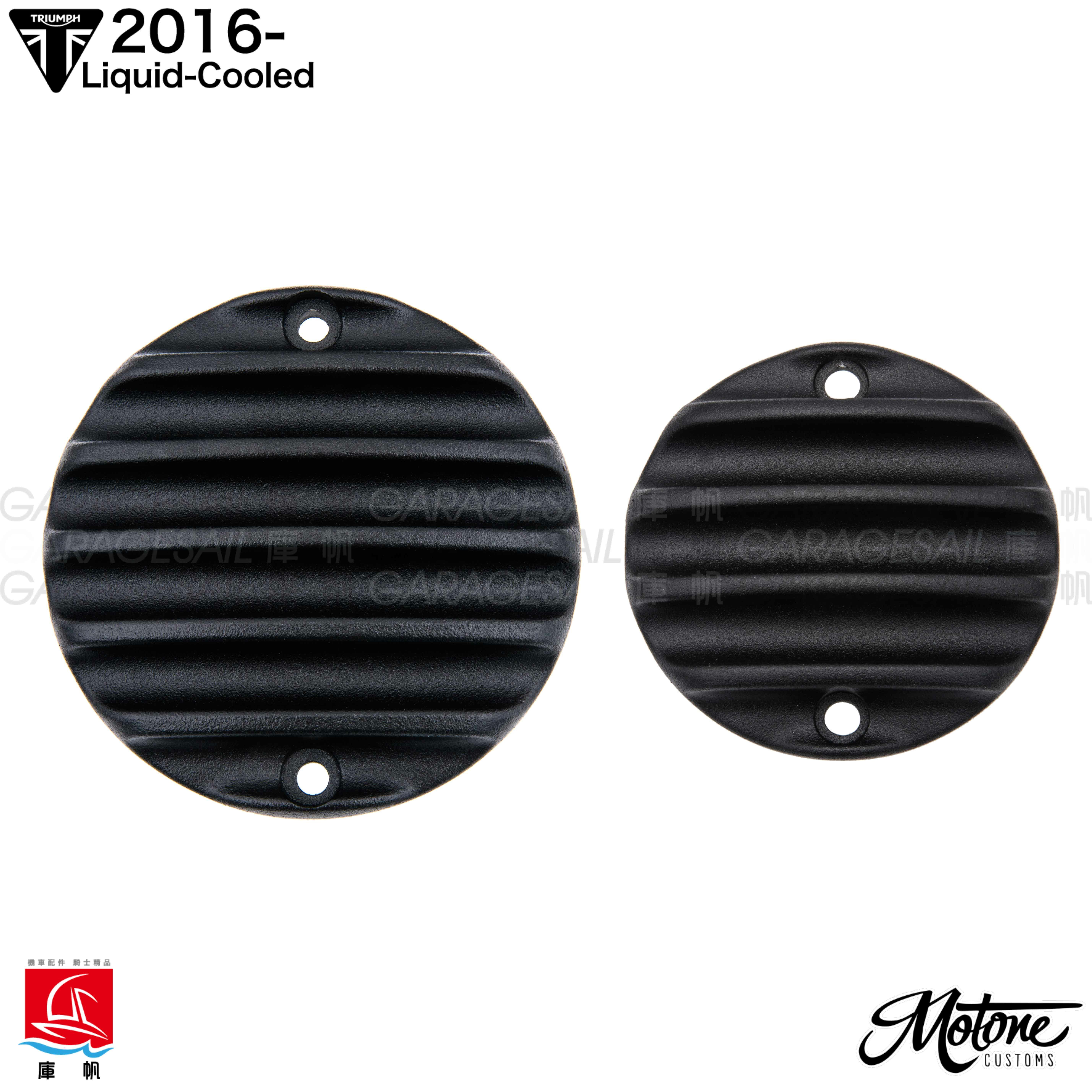 Motone LC Clutch Badge/Points ACG Cover - Ribbed - Black