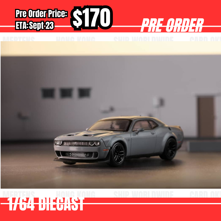 Pre Order-$170 Stance Hunter 1:64 Dodge Challenger SRT Hellcat Grey [OD09/06]