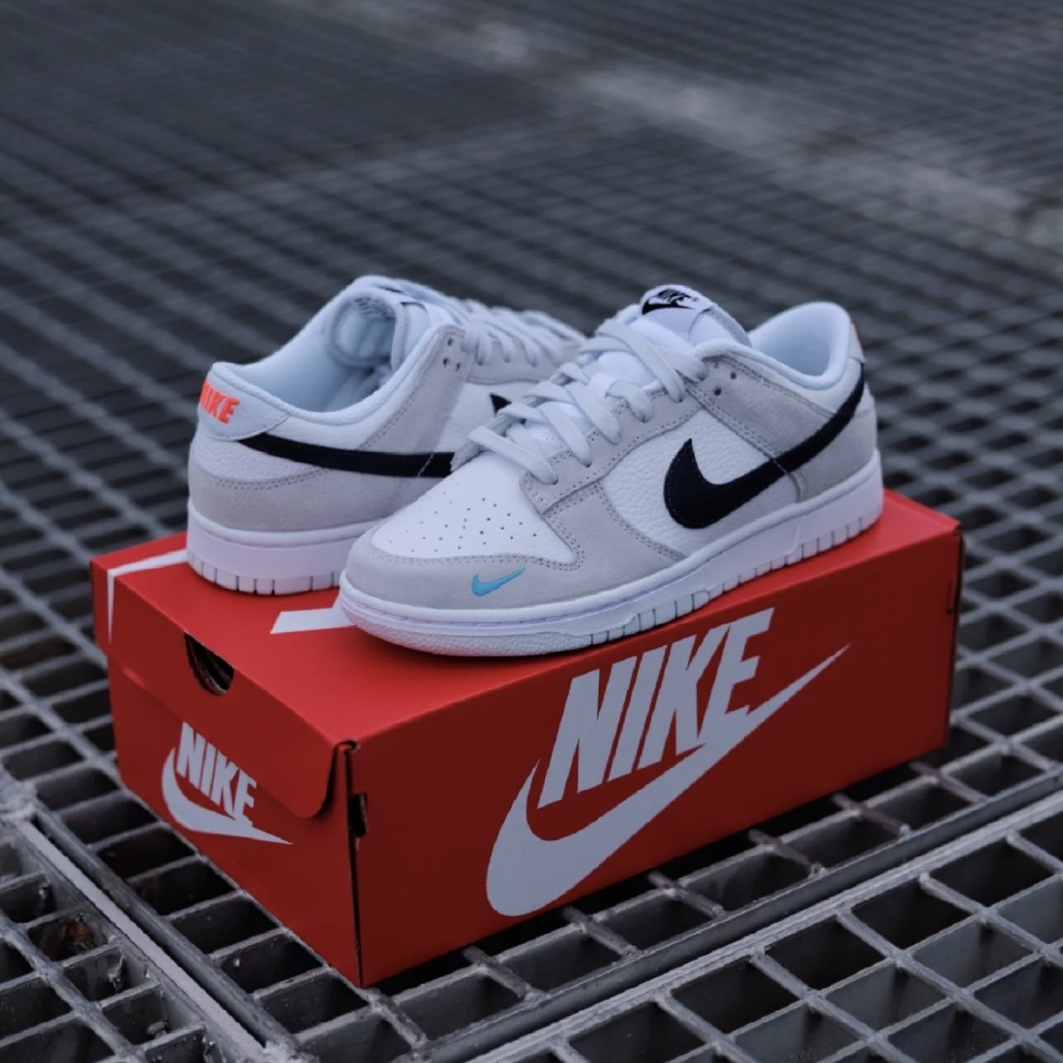 Nike Dunk Low 麂皮白藍灰 小藍勾 FJ4227-001