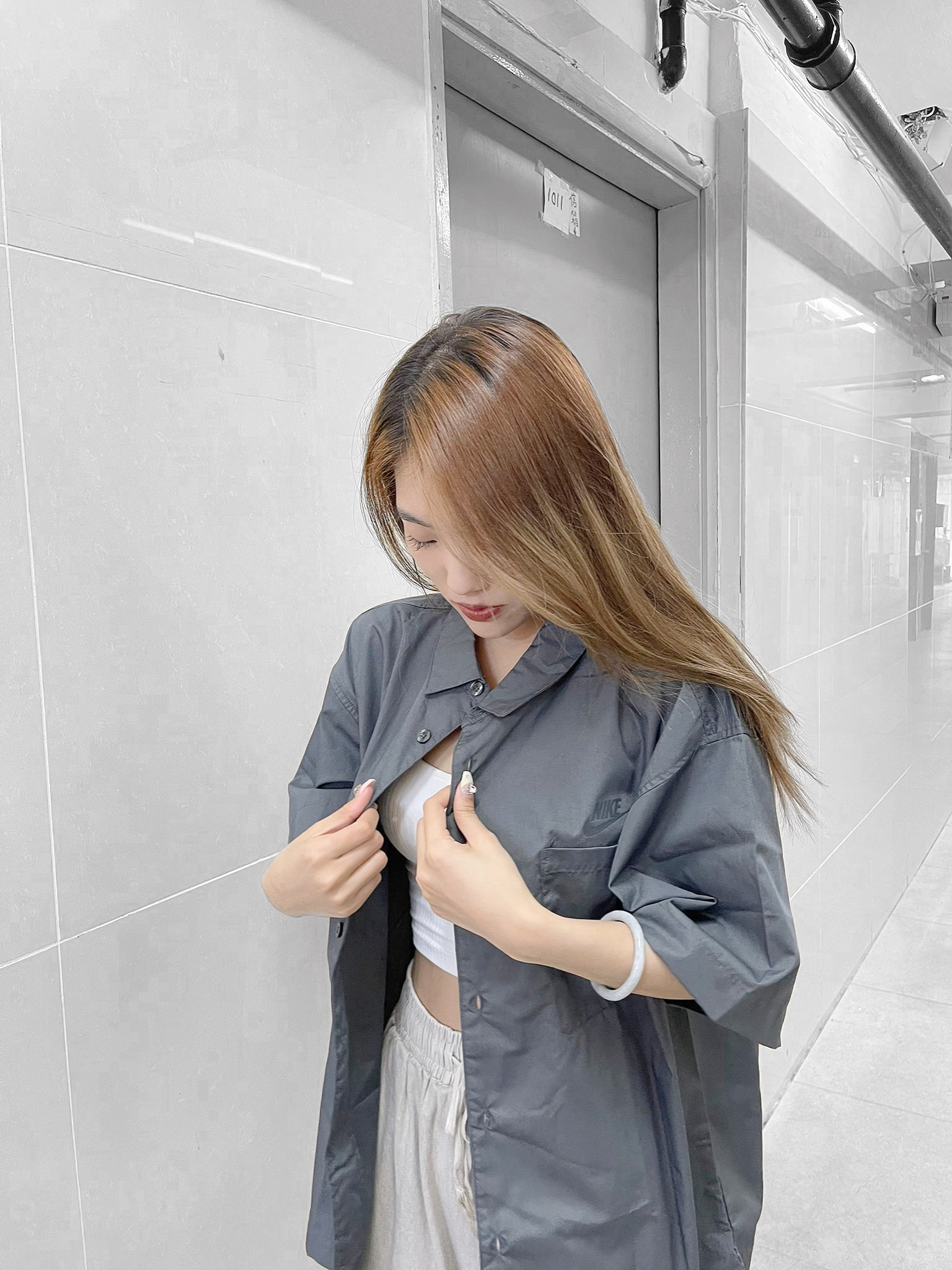 Nike Sportswear Swoosh 恤衫兩色 Grey/Teal(湖水綠)