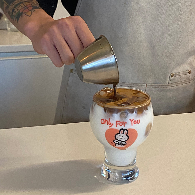 《2363》兔兔大肚透明玻璃杯
