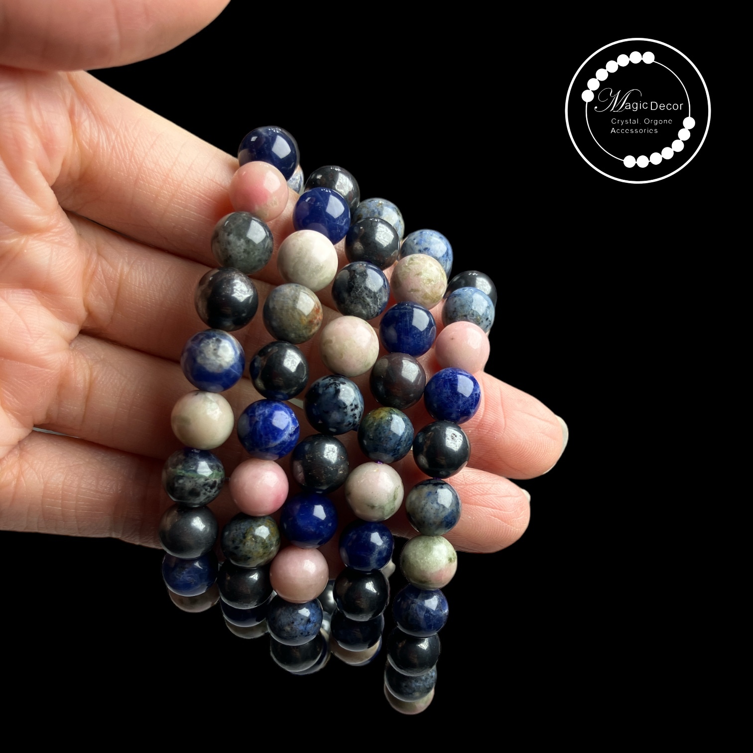 231110-b43 7mm+藍紋舒俱萊共生手串