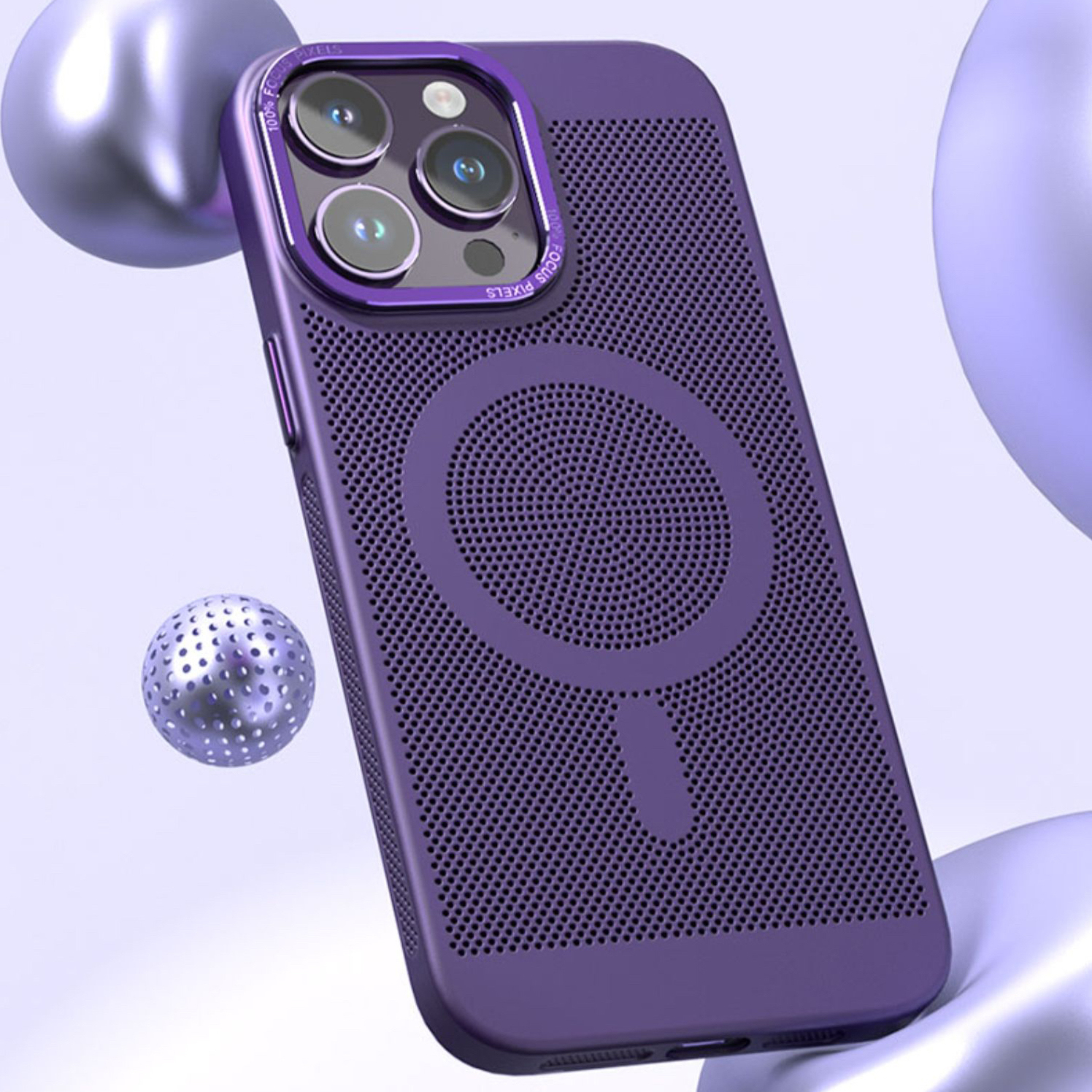 電競必備【冰磁散熱磁吸殼】4000個散熱孔 極致輕薄磨砂手感 適用於 iPhone 15系列14系列13系列12系列