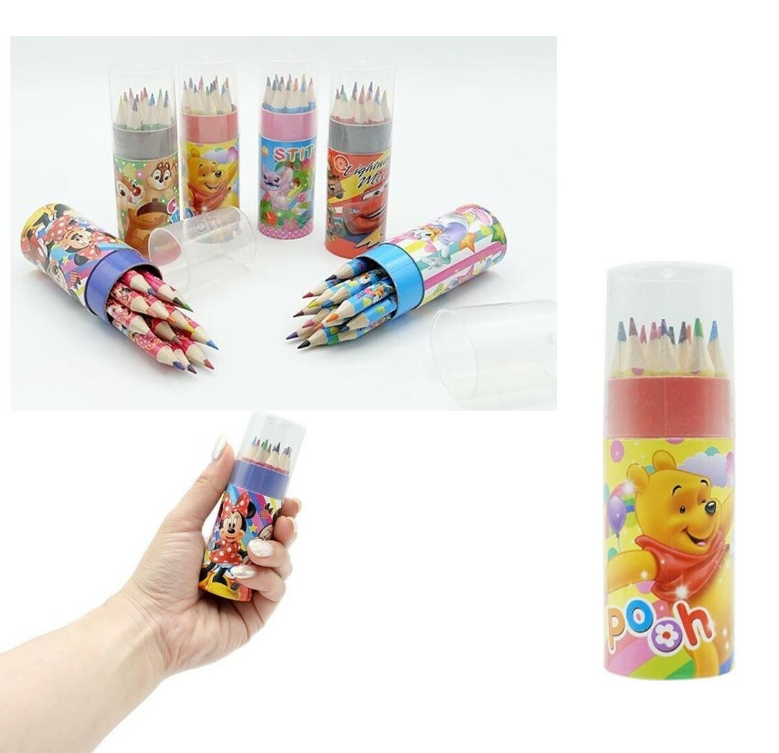 迪士尼小熊維尼 顏色筆 圓柱套裝-12色(日本直送)