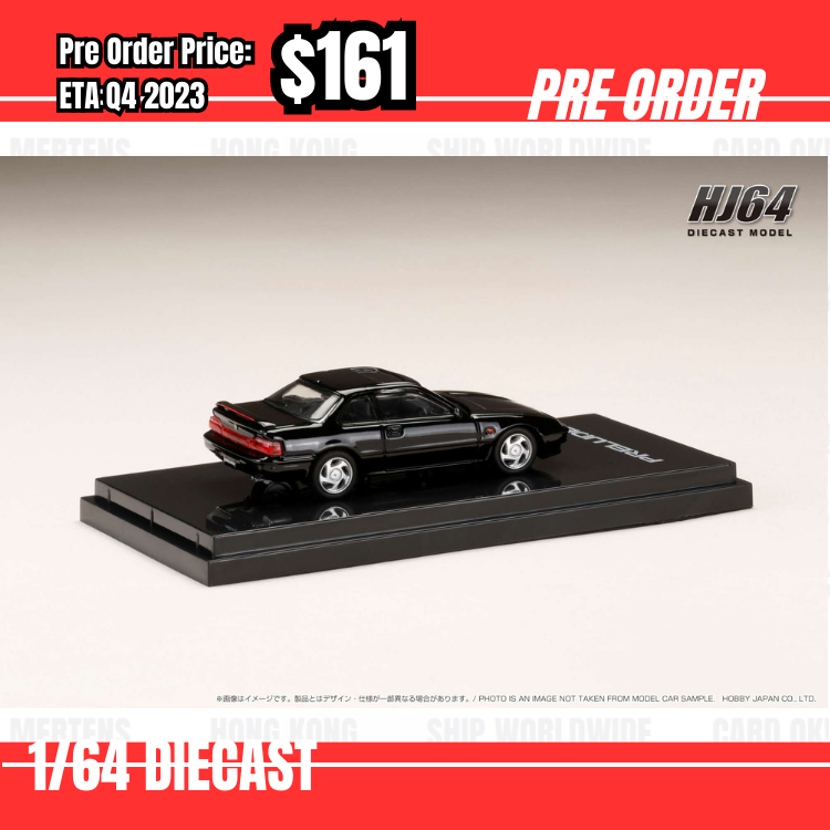 Pre Order-$161 Hobby Japan 1:64 Honda Prelude 2.0XX 4WS Special Edition (BA5) Black HJ642002ABK [OD10/06]
