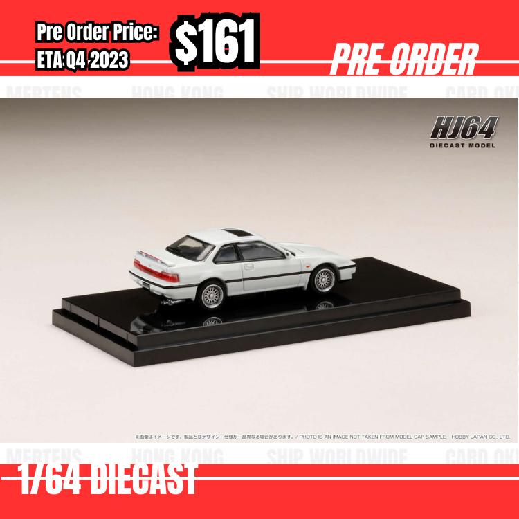 Pre Order-$161 Hobby Japan 1:64 Honda Prelude Si (BA5) 1989 Customized Version White HJ642002CW [OD10/06]