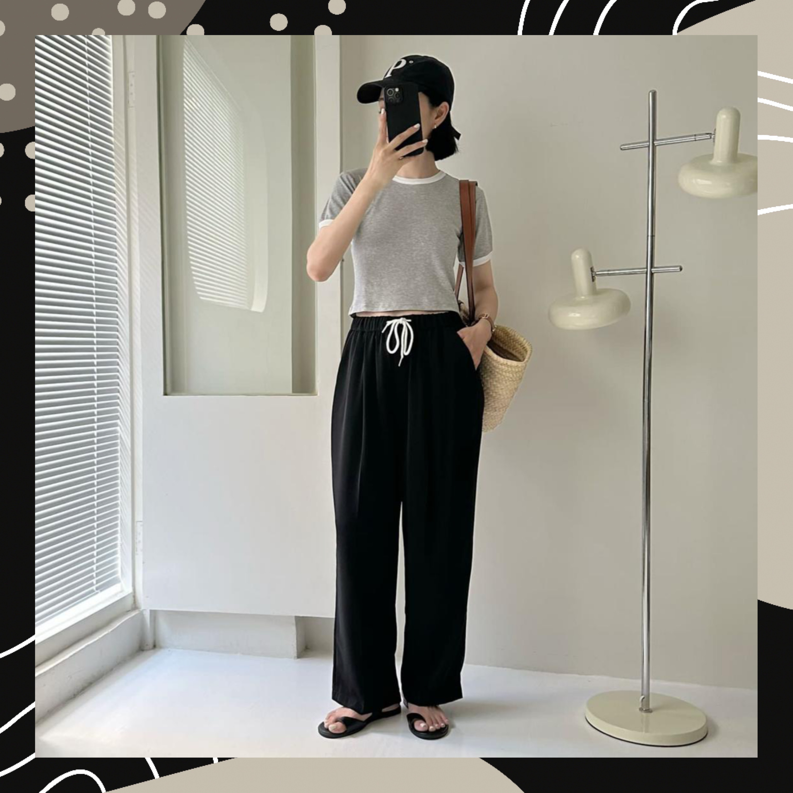 【BONNIE】坑紋拼色邊短袖款 (E195)