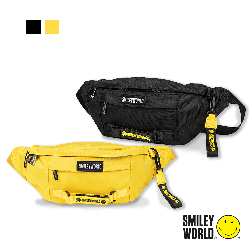 【SMILEY WORLD】  亮彩潮流斜跨包/腰包/肩包/胸包/大容量腰包/多功能斜背包(2色可選)
