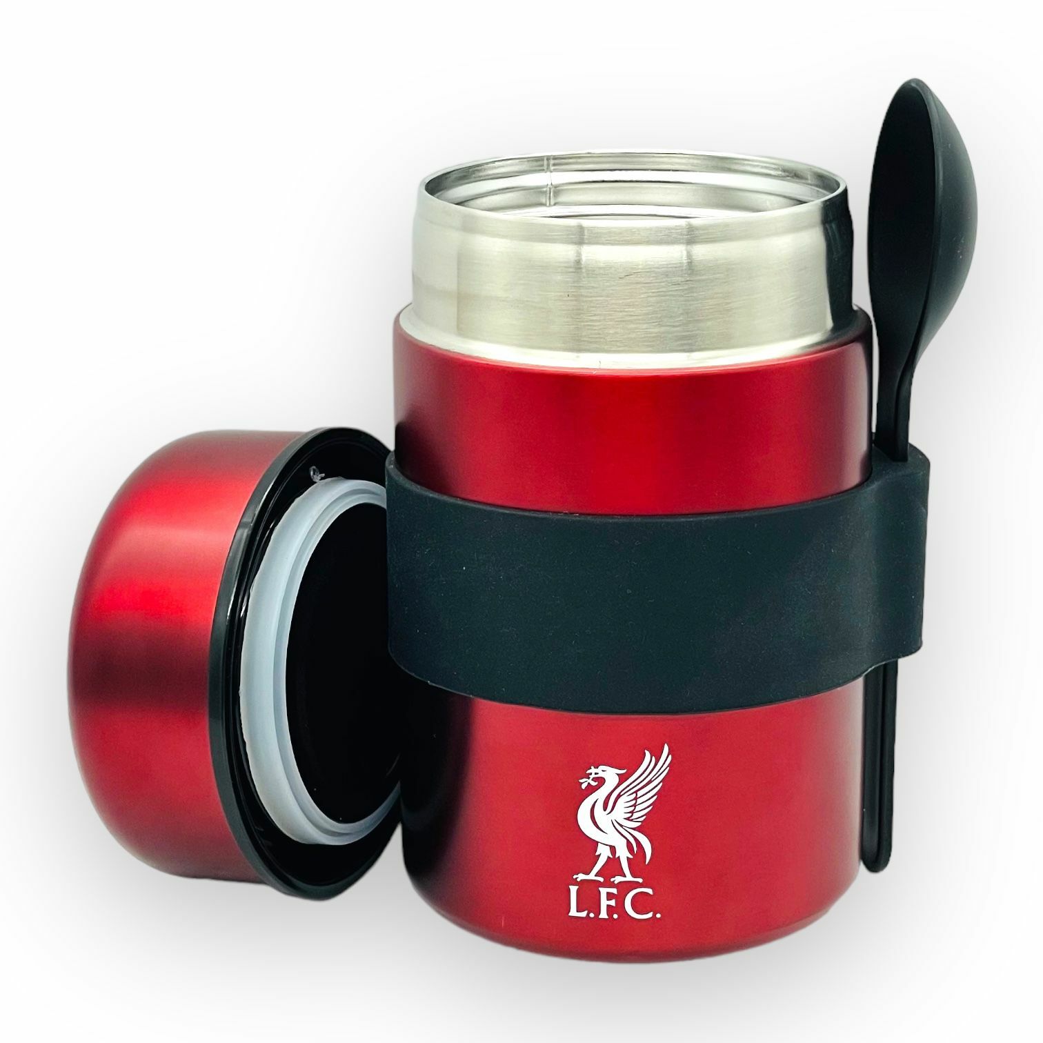 利物浦閃紅色食物保溫壺連匙羹