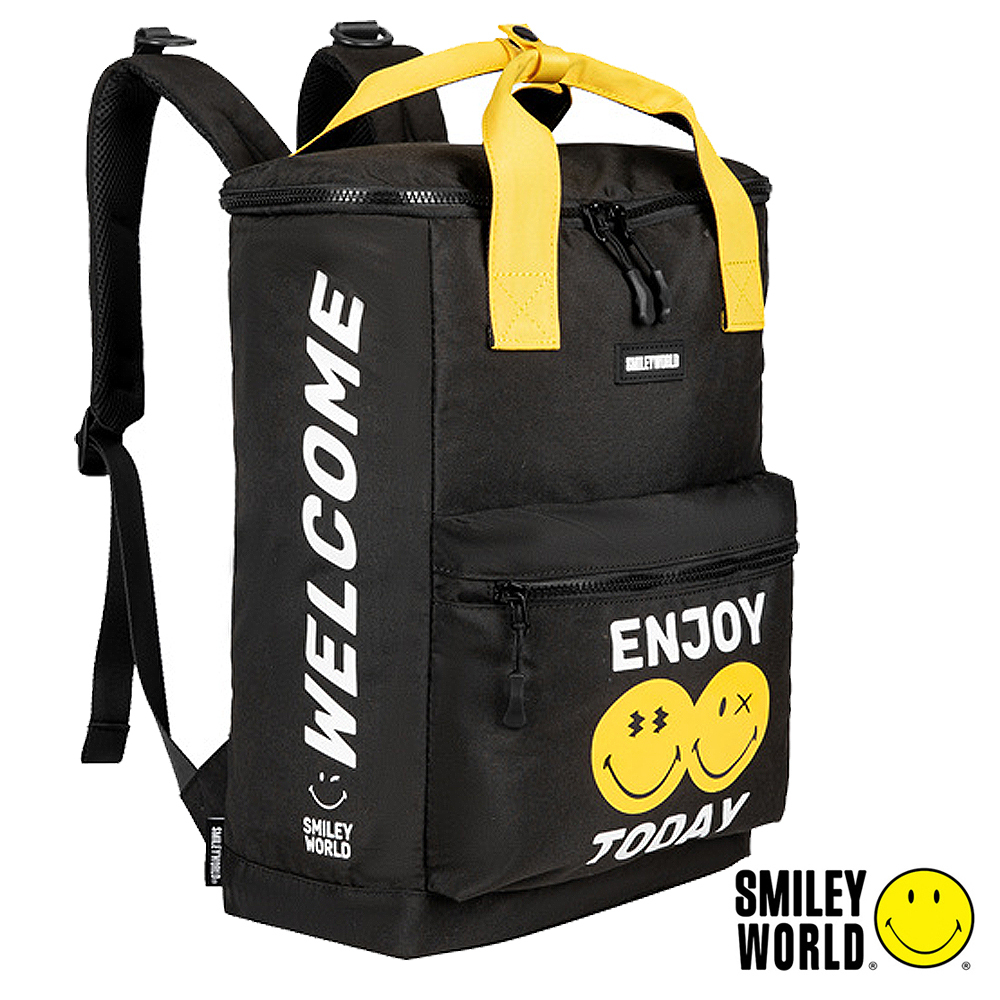 【SMILEY WORLD】  多功能簡約兩用式後背包/單肩包手提包/大容量後背包/立體筆電後背包/學生包/潮流包(2色可選)