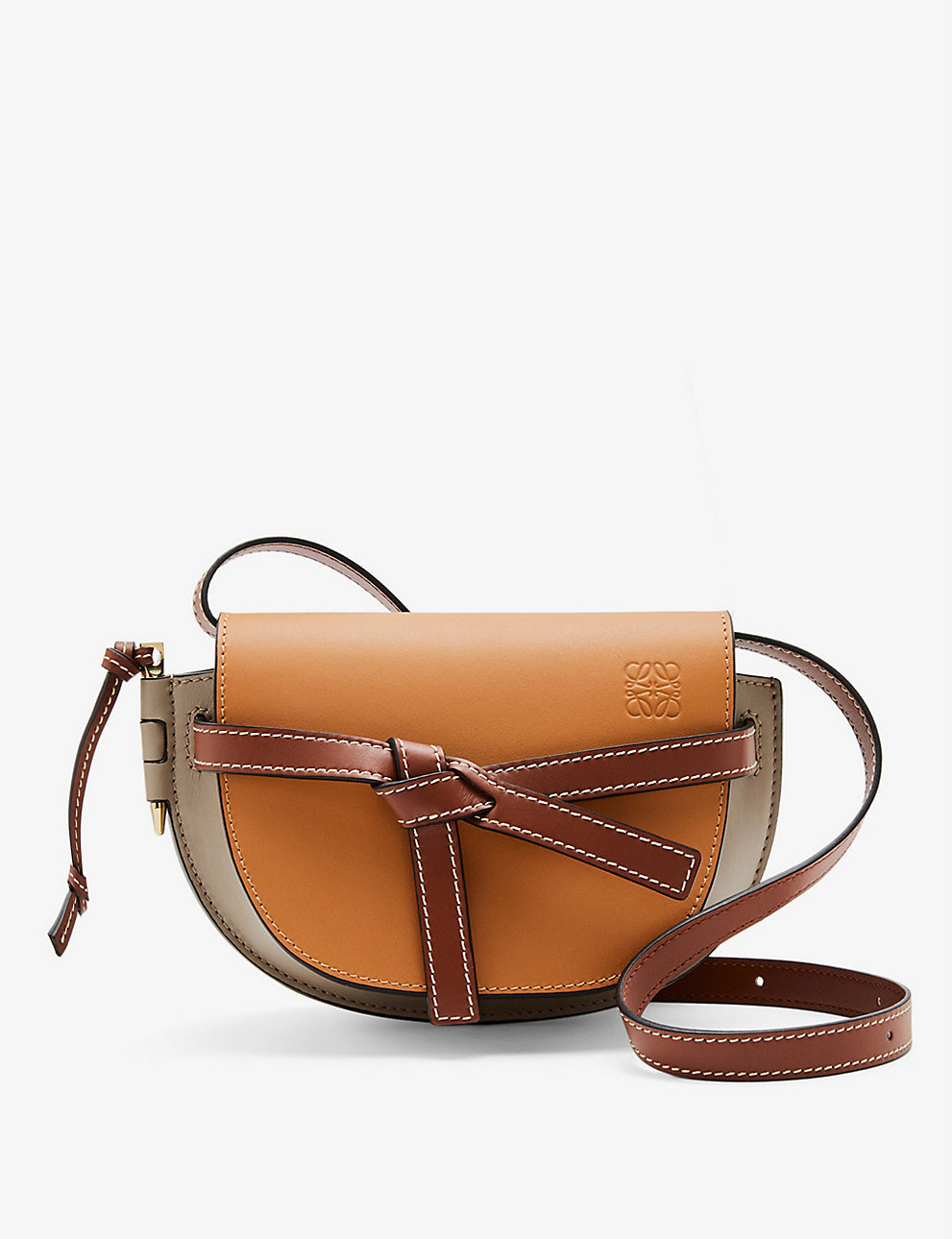 Loewe 柔軟小牛皮緹花 mibi gate 雙層包