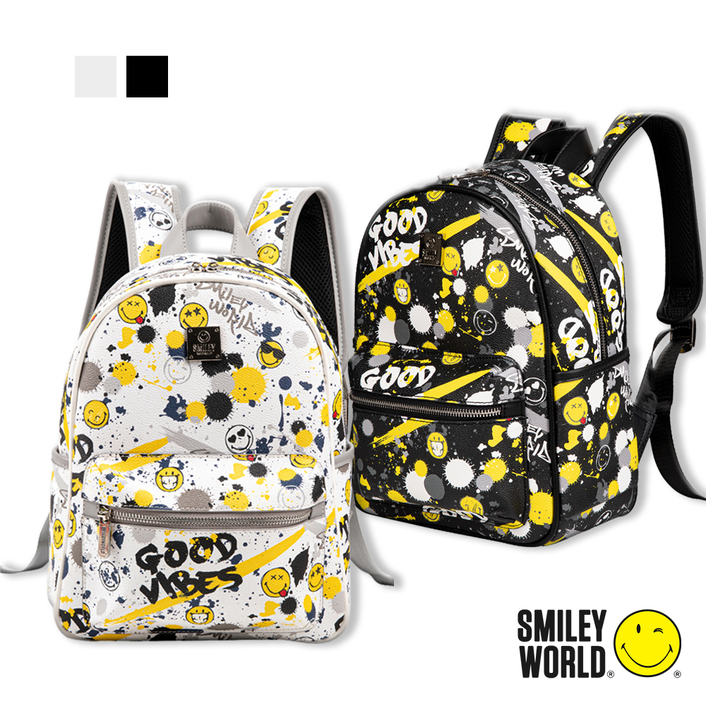 【SMILEY WORLD】  經典玩樂系列後背包/休閒包/潮流後背包/學生包/遠足包(2色可選)