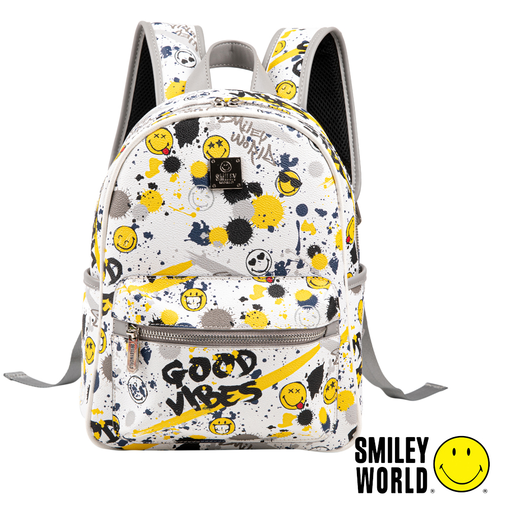【SMILEY WORLD】  經典玩樂系列後背包/休閒包/潮流後背包/學生包/遠足包(2色可選)