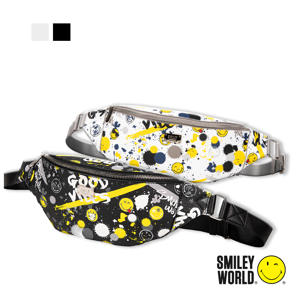 【SMILEY WORLD】  經典玩樂系列單肩包/胸包/斜挎包/腰包/零錢包/登山腰包(2色可選)