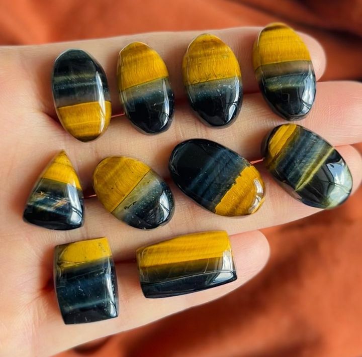 [原石] 藍黃虎眼 水晶墜面