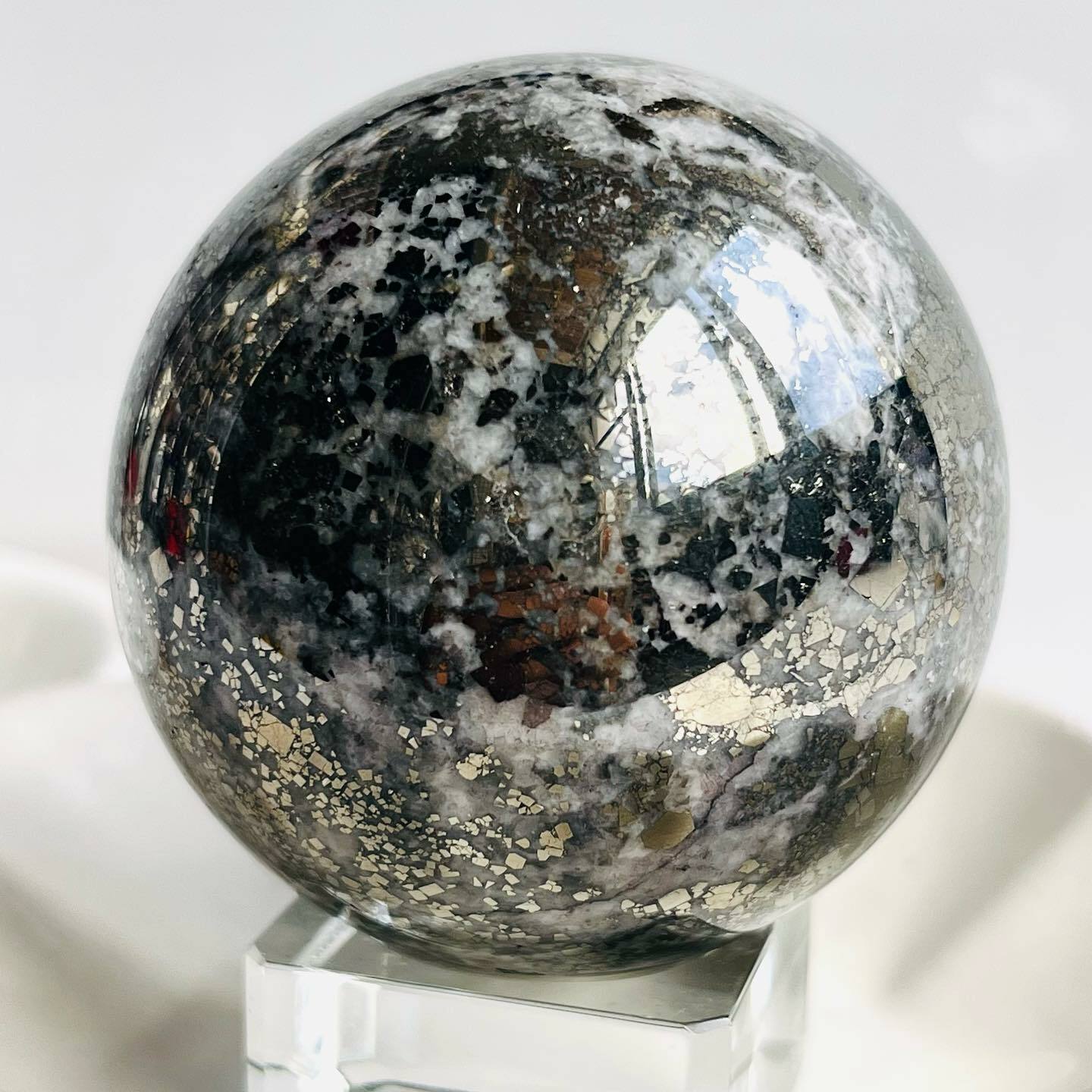 [原石] 黃鐵礦 水晶球 6公分