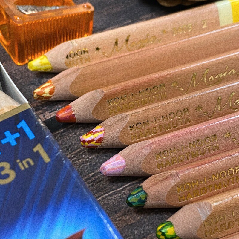 KOH-I-NOOR 魔術色鉛筆 12+1色 短桿