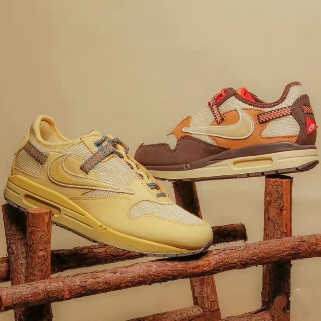 Nike AIR MAX 1 X TRAVIS SCOTT TS 土黃 卡其棕 倒鉤 男女休閒鞋 DO9392-200-700