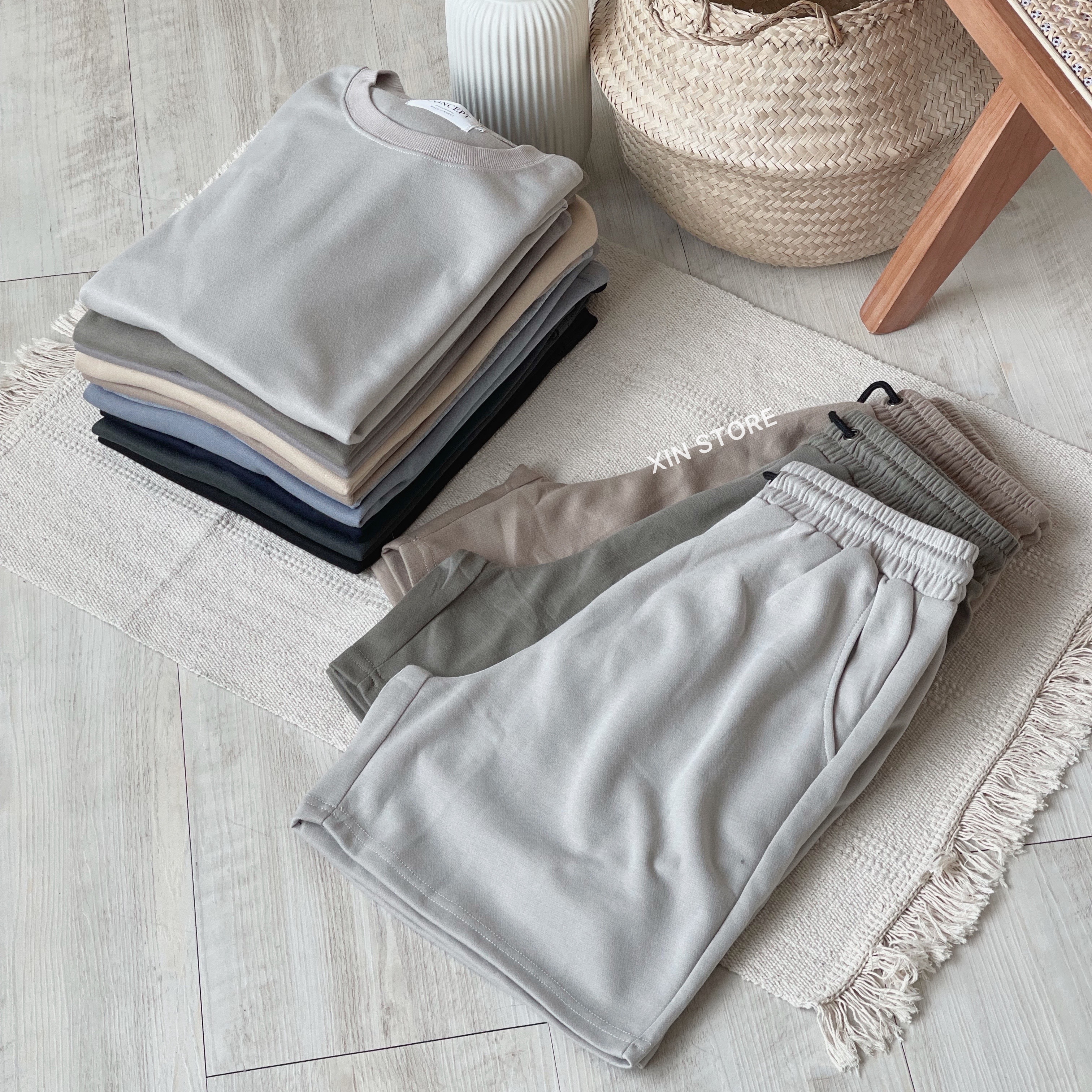 【現貨】Concept 韓國 素Tee 素色 素面 落肩 寬鬆 厚磅 挺版 舒適 短袖 抽繩 短褲 套裝