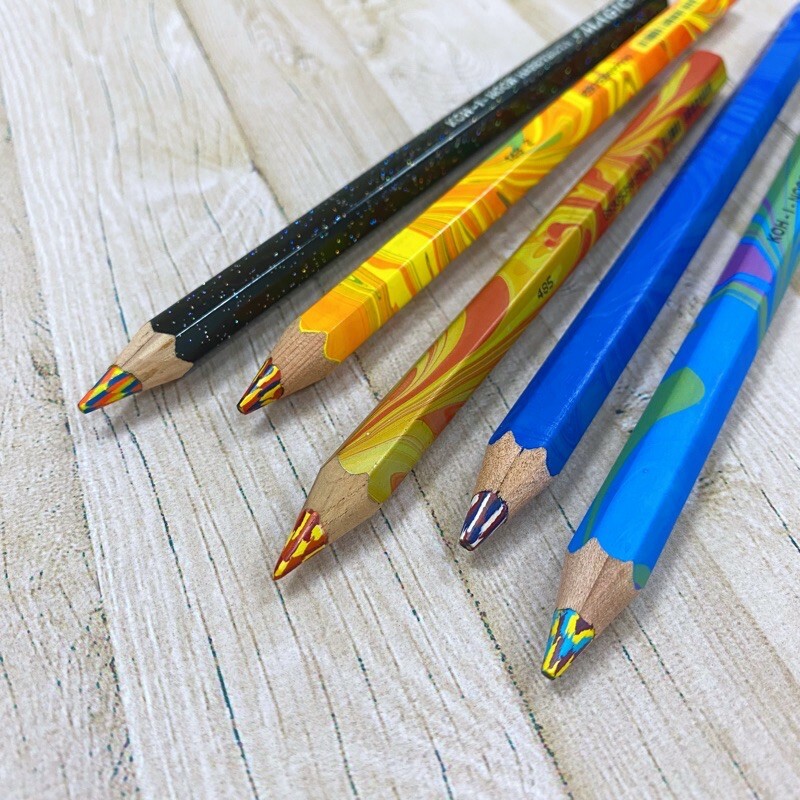 KOH-I-NOOR 六角彩虹魔術混色色鉛筆 魔術筆