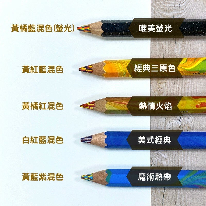 KOH-I-NOOR 六角彩虹魔術混色色鉛筆 魔術筆