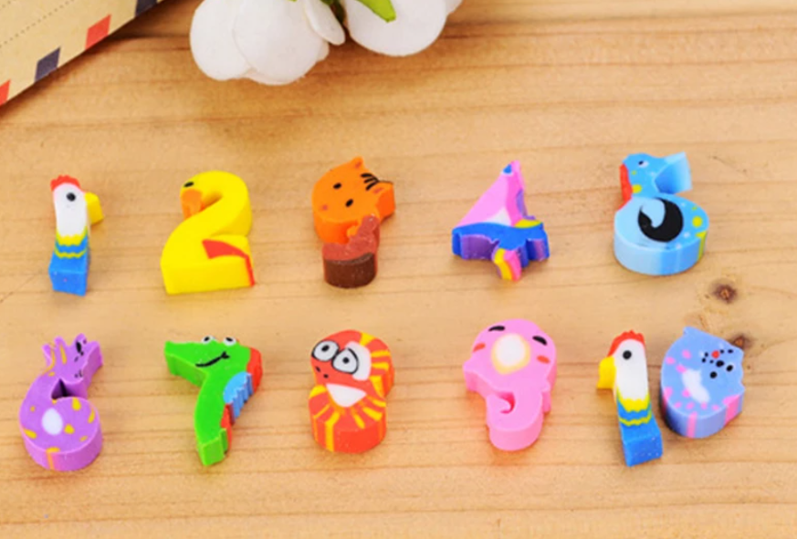 Animal Number Eraser (10 kinds in set)