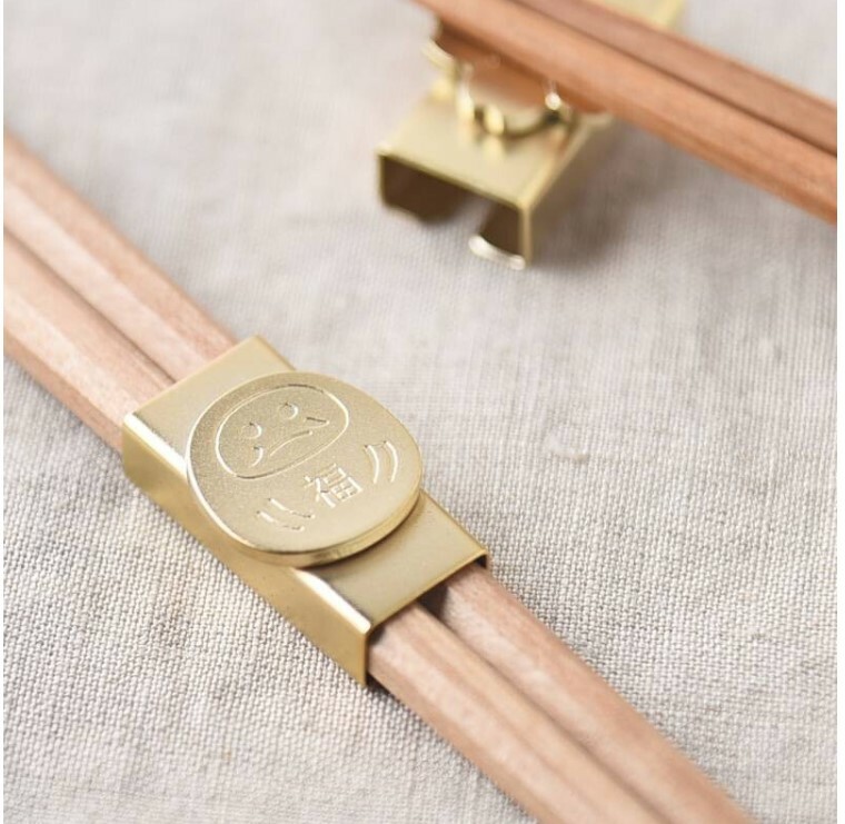 日本燕三条不銹鋼達摩筷子套/托(金)(日本製)