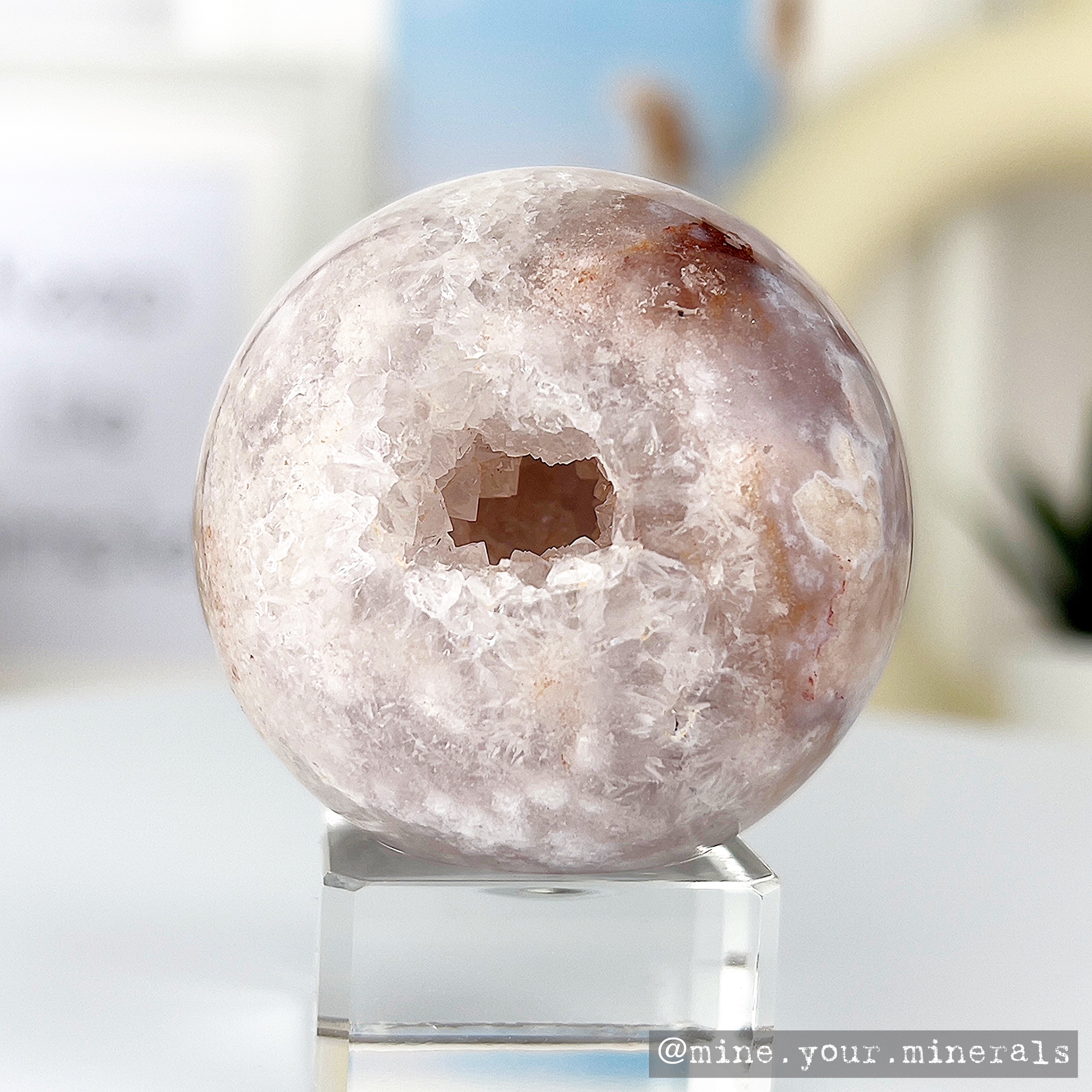 櫻花瑪瑙紫晶球