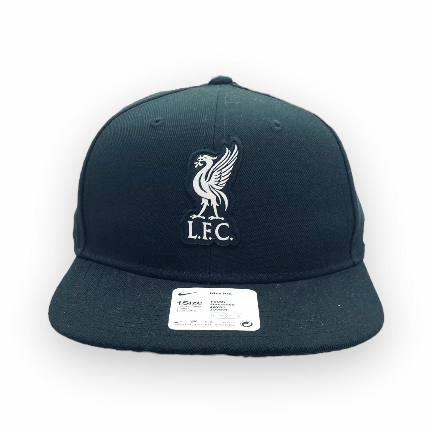 利物浦Nike黑色白LFC平沿棒球帽