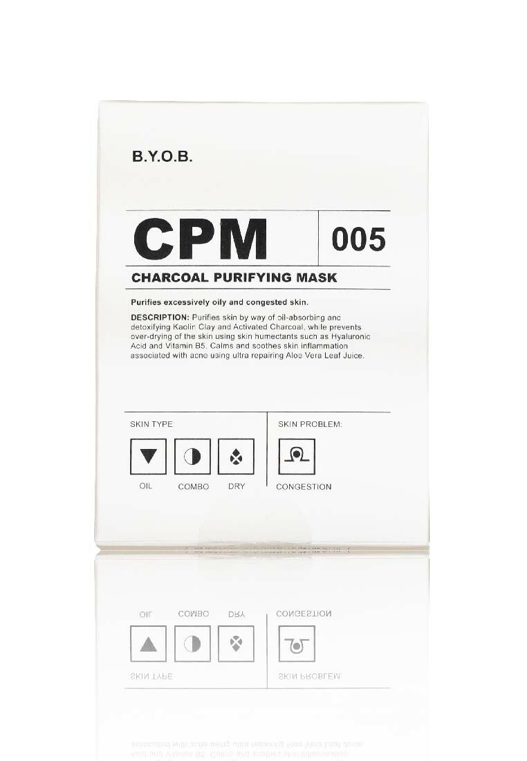 BYOB CPM Charcoal Purifying Mask 活性竹炭淨化陶瓷面膜 5mlx15