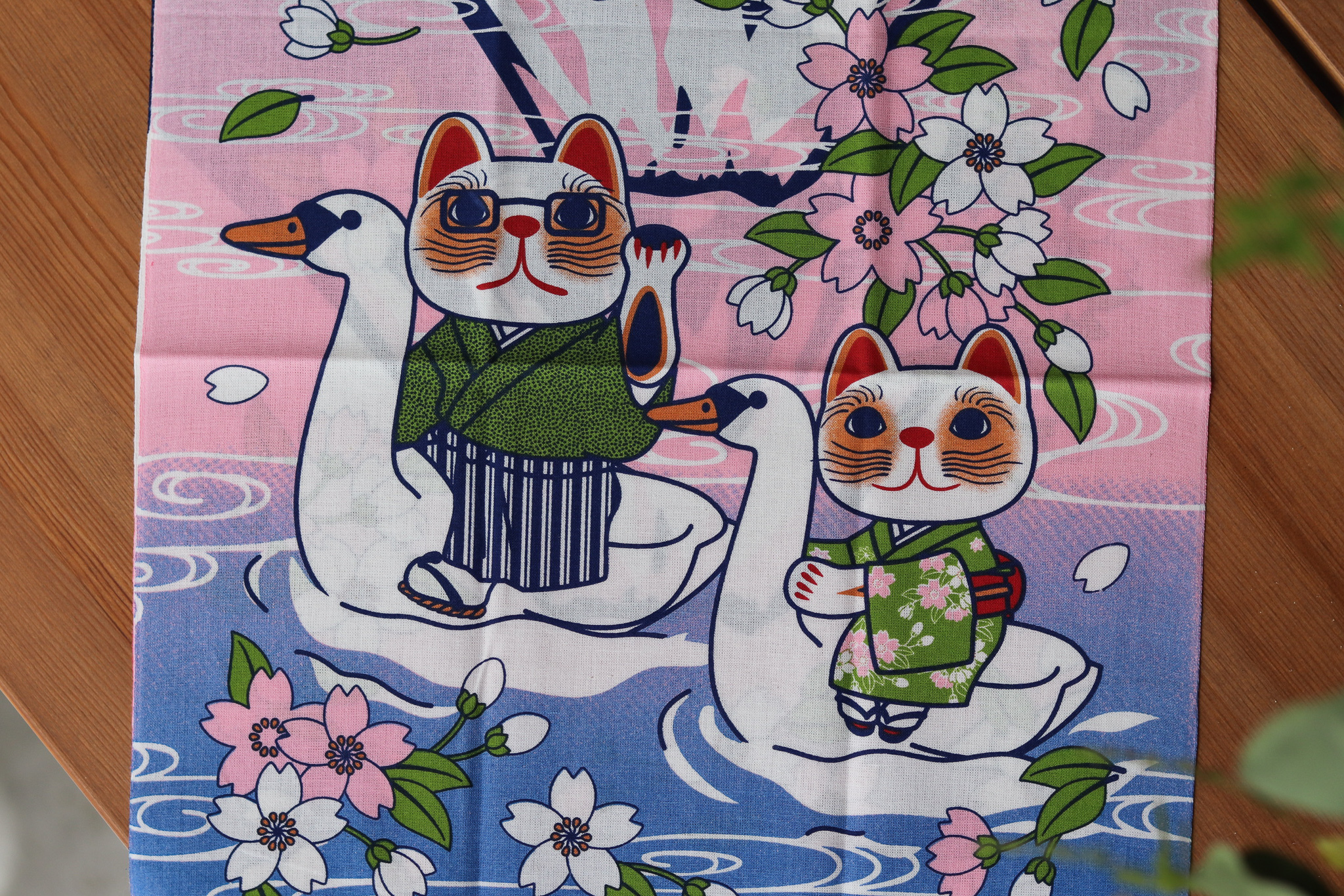 日本 手拭巾 福貓 逆富士