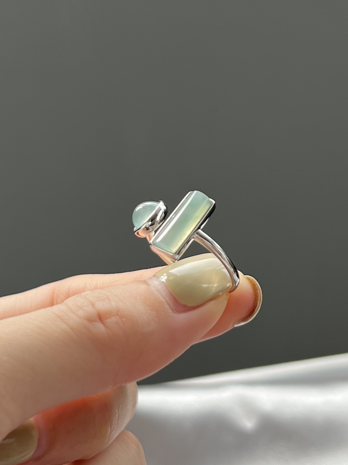 起光幾何裸石戒指18K